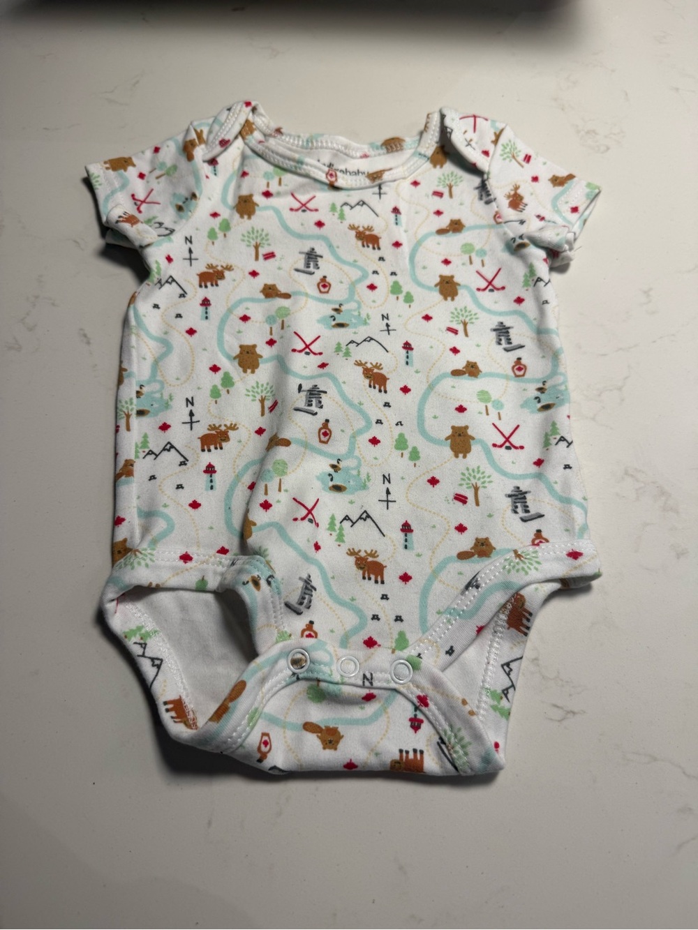 Indigo White Multi-Print Baby One-Piece Bodysuit